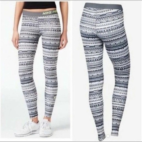 New Nike Pro grey/black athletic leggings in women’s size small - Picture 2 of 10